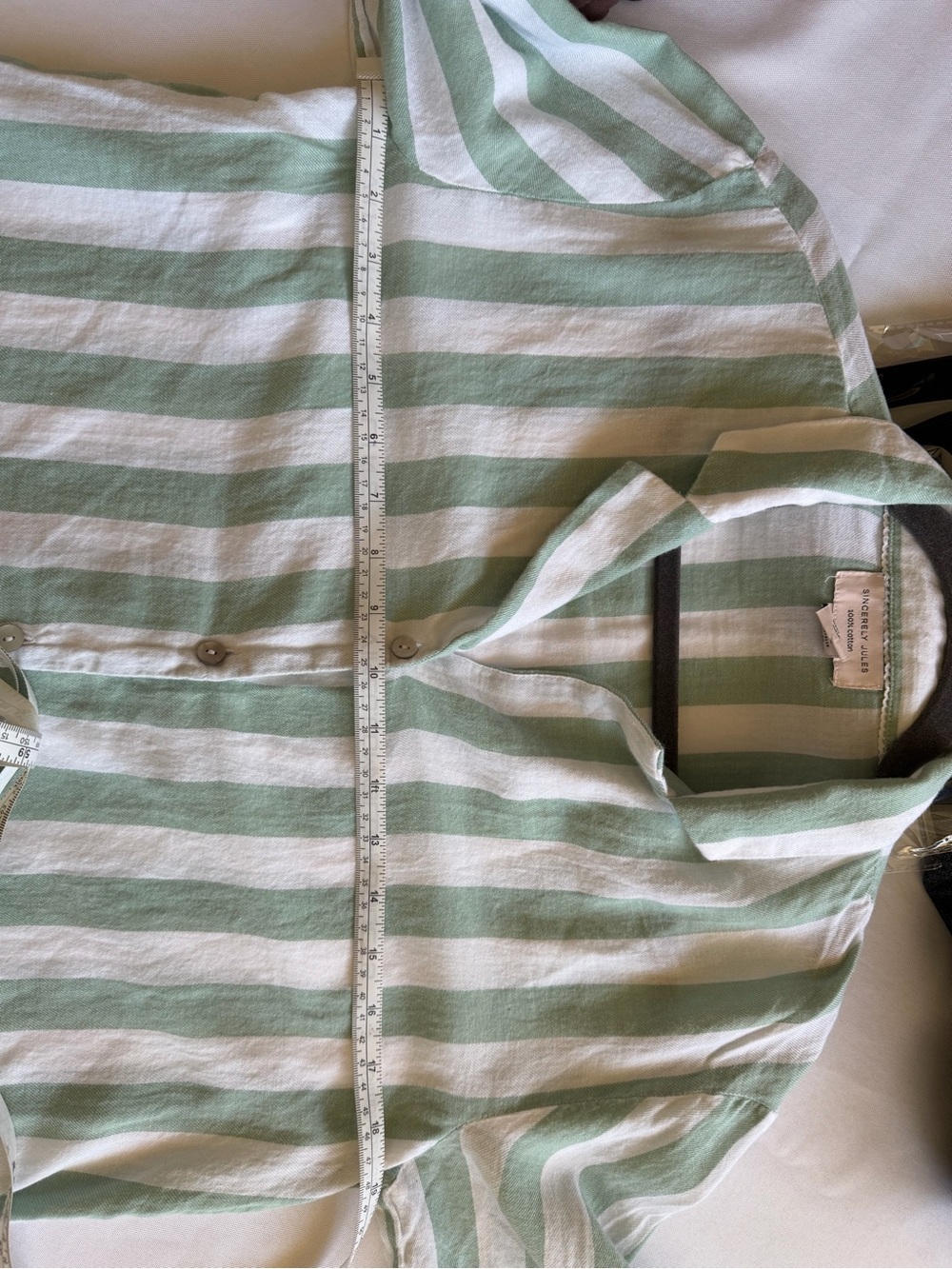 Sincerly Jules Mint and White Striped Two-Piece Pajama Set - Picture 8 of 12